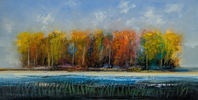 Original art for sale at UGallery.com | Tranquil Day by George Peebles | $4,200 | oil painting | 30' h x 60' w
