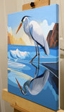 Original art for sale at UGallery.com | Bird. Contemplation by Guigen Zha | $950 | acrylic painting | 24' h x 18' w | thumbnail 2