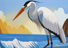 Original art for sale at UGallery.com | Bird. Contemplation by Guigen Zha | $950 | acrylic painting | 24' h x 18' w | thumbnail 4