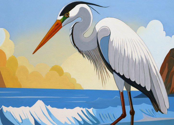 Bird. Contemplation by Guigen Zha |   Closeup View of Artwork 