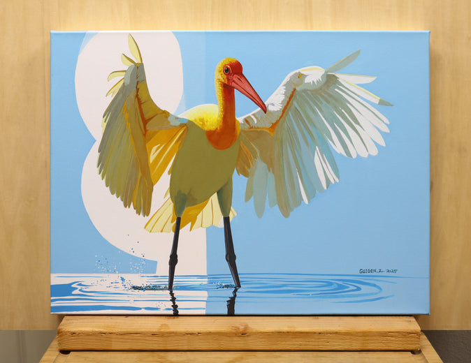 Bird. Lake by Guigen Zha |  Context View of Artwork 