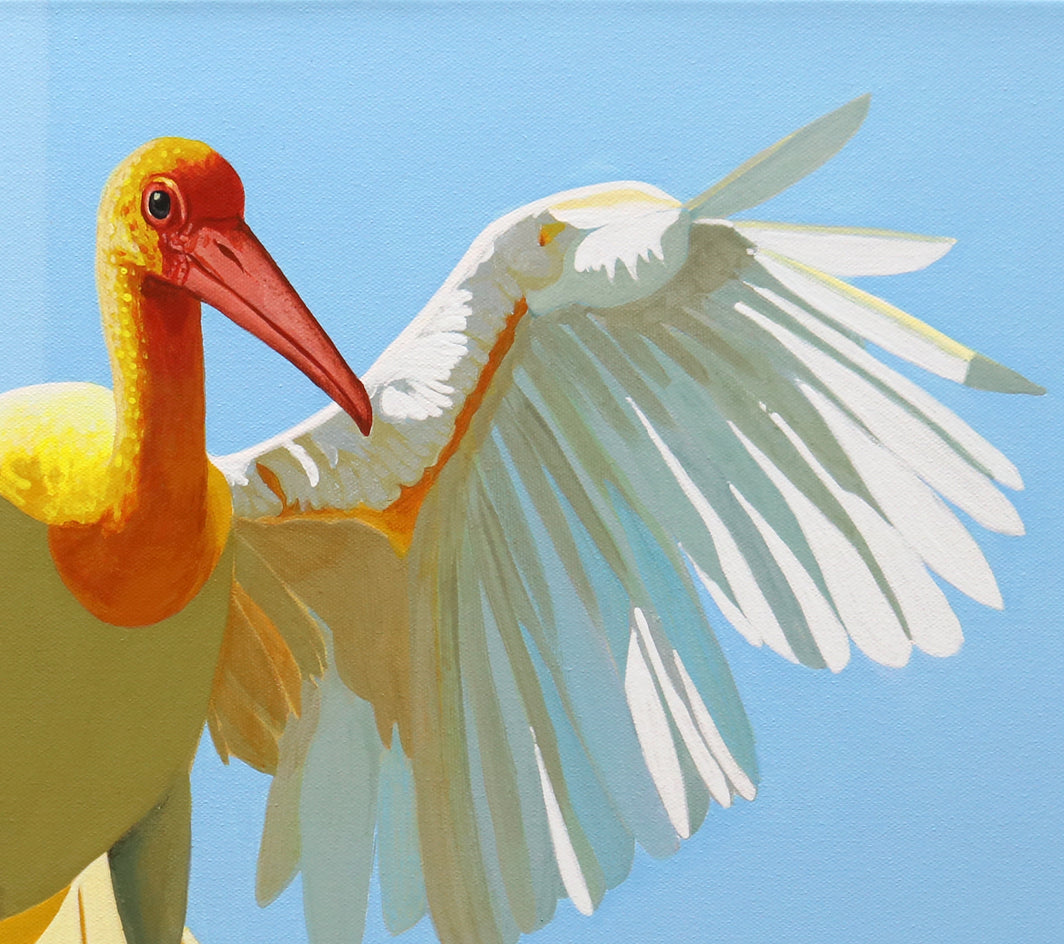 Bird. Lake by Guigen Zha |  Closeup View of Artwork 