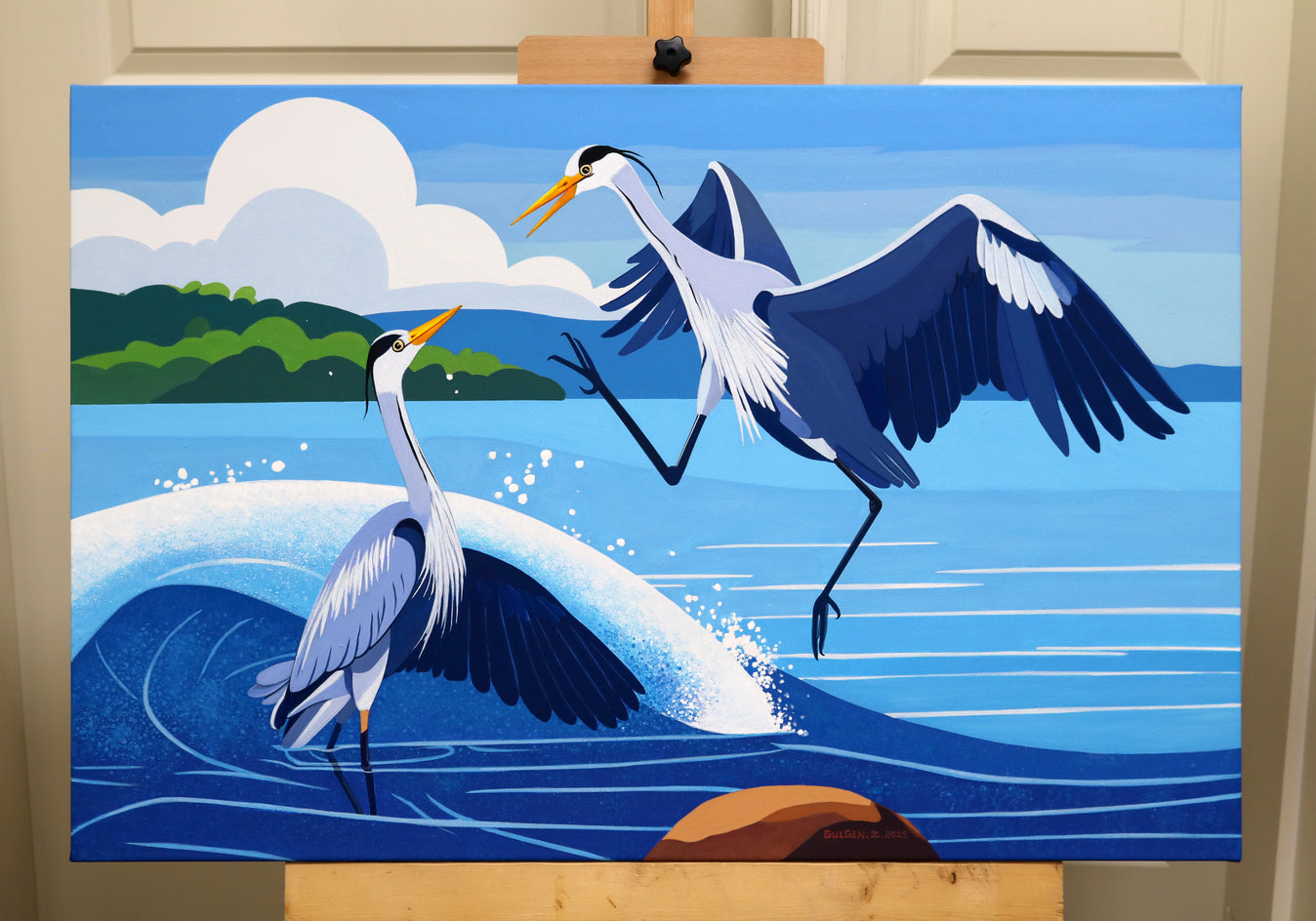 Bird. Reunited After Separation by Guigen Zha |  Context View of Artwork 