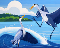 Original art for sale at UGallery.com | Bird. Reunited After Separation by Guigen Zha | $2,000 | acrylic painting | 24' h x 36' w | thumbnail 4