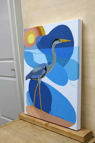 Bird. Ocean by Guigen Zha |  Side View of Artwork 