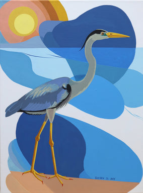 Original art for sale at UGallery.com | Bird. Ocean by Guigen Zha | $900 | acrylic painting | 24' h x 18' w