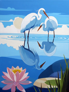 Original art for sale at UGallery.com | Bird. Tranquility by Guigen Zha | $950 | acrylic painting | 24' h x 18' w