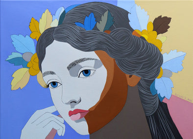 acrylic painting by Guigen Zha titled Déjà Vu. Autumn
