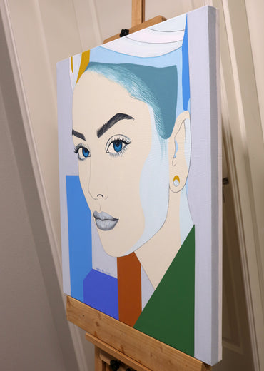 Déjà Vu. Blue Hepburn by Guigen Zha |  Side View of Artwork 