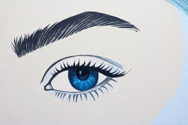 Déjà Vu. Blue Hepburn by Guigen Zha |   Closeup View of Artwork 