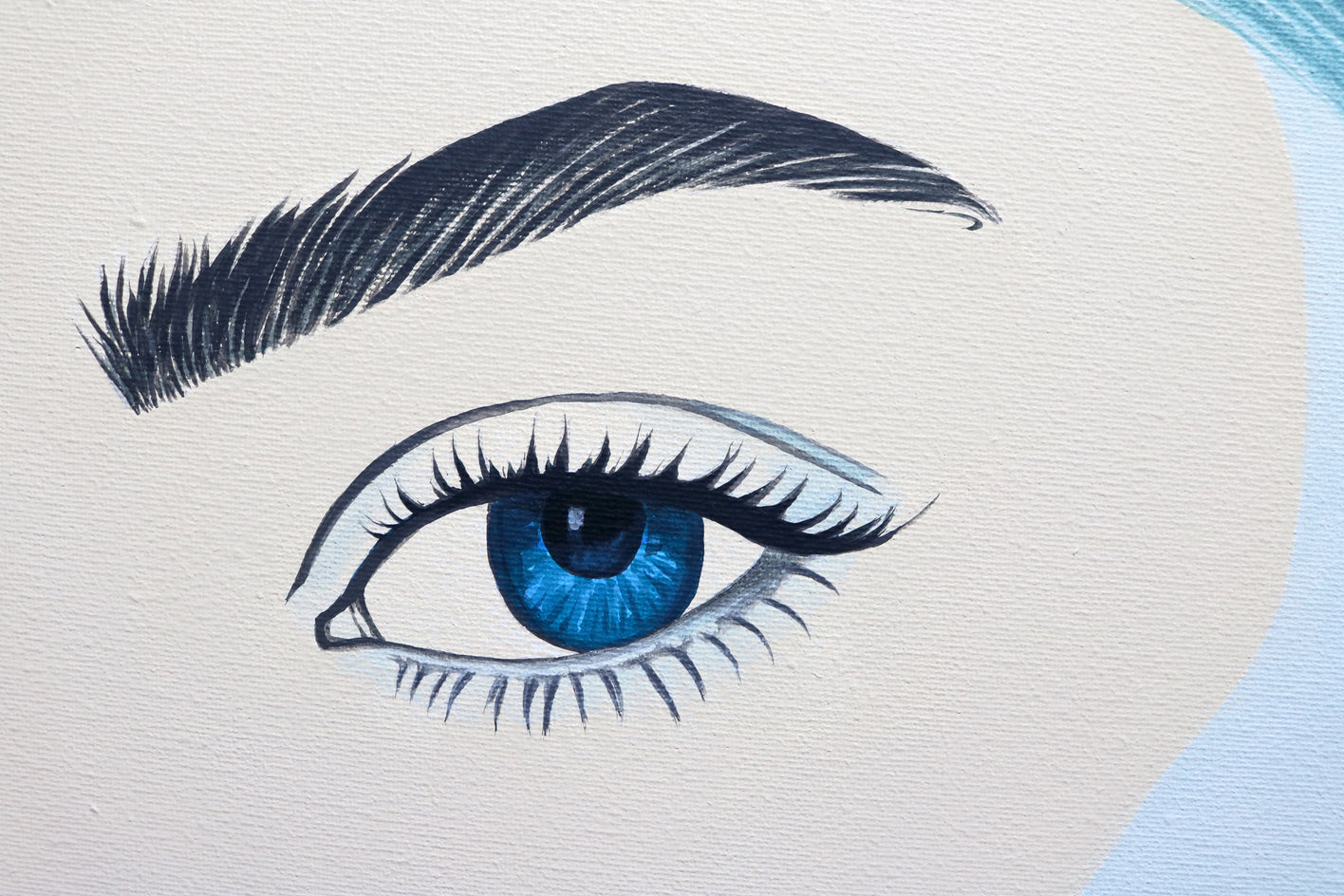 Déjà Vu. Blue Hepburn by Guigen Zha |  Closeup View of Artwork 