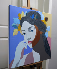 acrylic painting by Guigen Zha titled Déjà Vu. Autumn