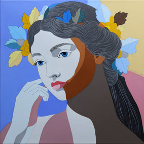 acrylic painting by Guigen Zha titled Déjà Vu. Autumn