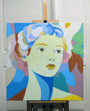 Original art for sale at UGallery.com | Déjà Vu. Moonlight by Guigen Zha | $1,500 | acrylic painting | 26' h x 26' w | thumbnail 3