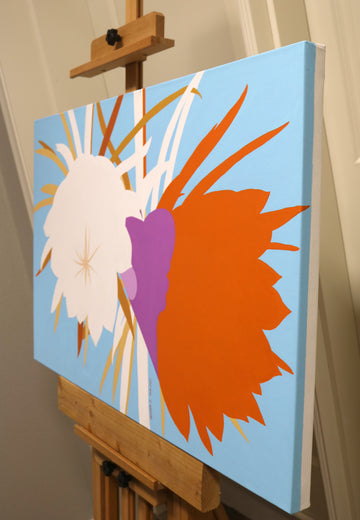 Dragonfruit Flower by Guigen Zha |  Side View of Artwork 