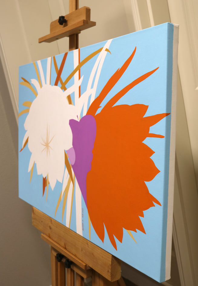 Dragonfruit Flower by Guigen Zha |  Side View of Artwork 