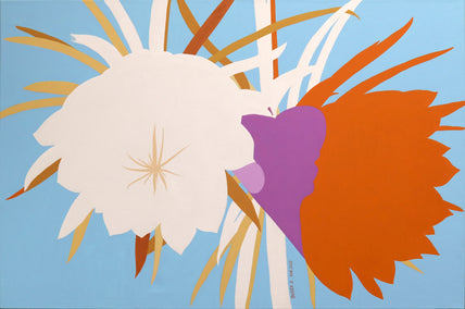 acrylic painting by Guigen Zha titled Dragonfruit Flower