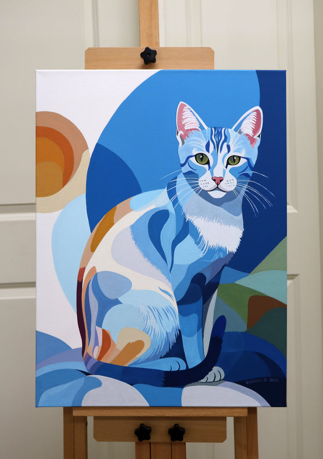 Felidae. Blue Catty by Guigen Zha |  Context View of Artwork 