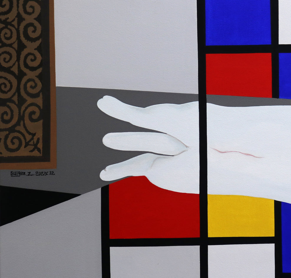 Felidae. White Catty by Guigen Zha |  Closeup View of Artwork 