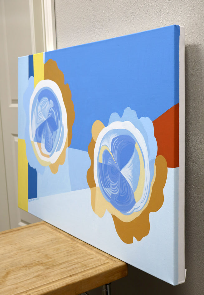 Floral Wheel by Guigen Zha |  Side View of Artwork 