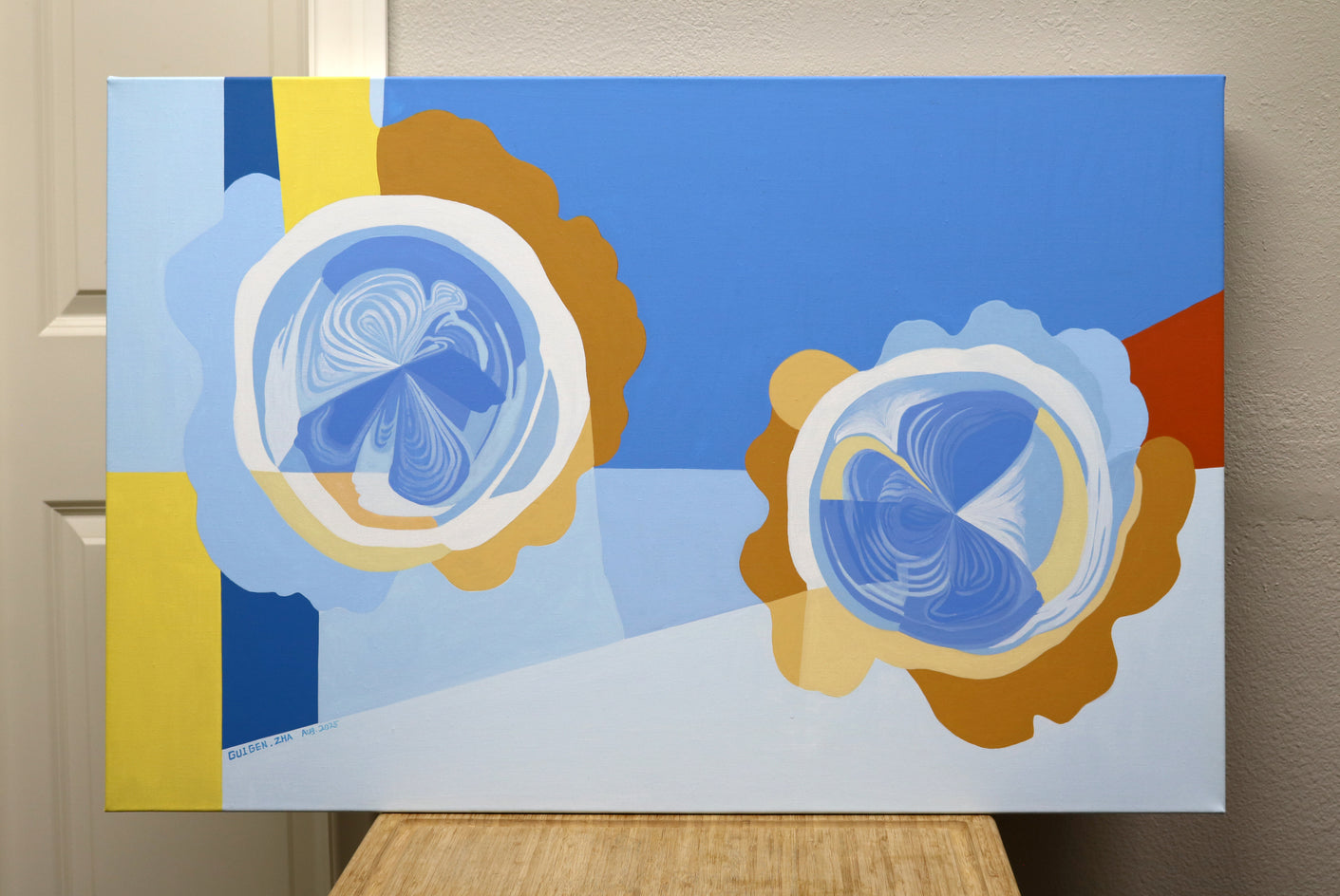 Floral Wheel by Guigen Zha |  Context View of Artwork 