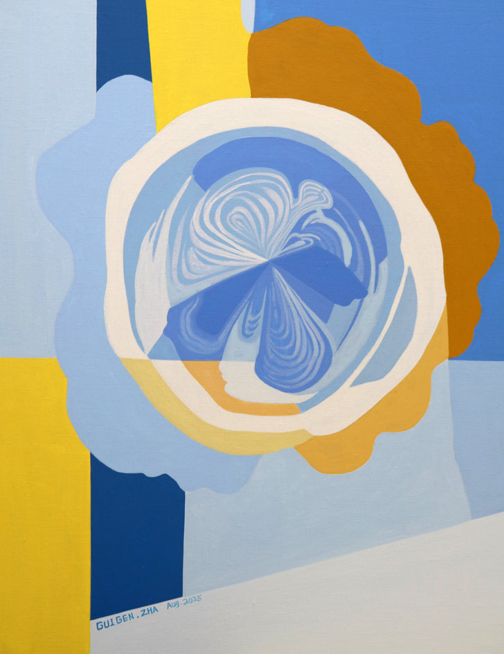 Floral Wheel by Guigen Zha |  Closeup View of Artwork 