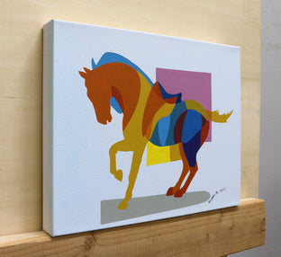Geometric Horse 2 by Guigen Zha |  Side View of Artwork 