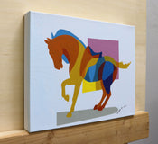 Original art for sale at UGallery.com | Geometric Horse 2 by Guigen Zha | $475 | acrylic painting | 11' h x 14' w | thumbnail 2