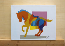 Original art for sale at UGallery.com | Geometric Horse 2 by Guigen Zha | $475 | acrylic painting | 11' h x 14' w | thumbnail 3