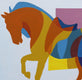 Original art for sale at UGallery.com | Geometric Horse 2 by Guigen Zha | $475 | acrylic painting | 11' h x 14' w | thumbnail 4