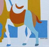 Original art for sale at UGallery.com | Geometric Horse 3 by Guigen Zha | $475 | acrylic painting | 11' h x 14' w | thumbnail 4