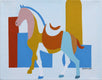 Original art for sale at UGallery.com | Geometric Horse 3 by Guigen Zha | $475 | acrylic painting | 11' h x 14' w | thumbnail 1