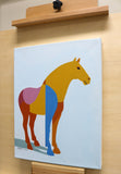 Original art for sale at UGallery.com | Geometric Horse 1 by Guigen Zha | $475 | acrylic painting | 14' h x 11' w | thumbnail 2