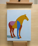 Original art for sale at UGallery.com | Geometric Horse 1 by Guigen Zha | $475 | acrylic painting | 14' h x 11' w | thumbnail 3
