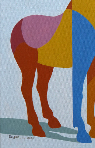 Geometric Horse 1 by Guigen Zha |   Closeup View of Artwork 