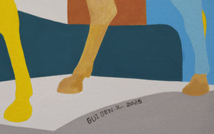 Horse on Street by Guigen Zha |   Closeup View of Artwork 