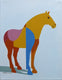 Original art for sale at UGallery.com | Geometric Horse 1 by Guigen Zha | $475 | acrylic painting | 14' h x 11' w | thumbnail 1