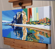 Original art for sale at UGallery.com | Island. Boulders Beach by Guigen Zha | $1,100 | acrylic painting | 12' h x 24' w | thumbnail 2