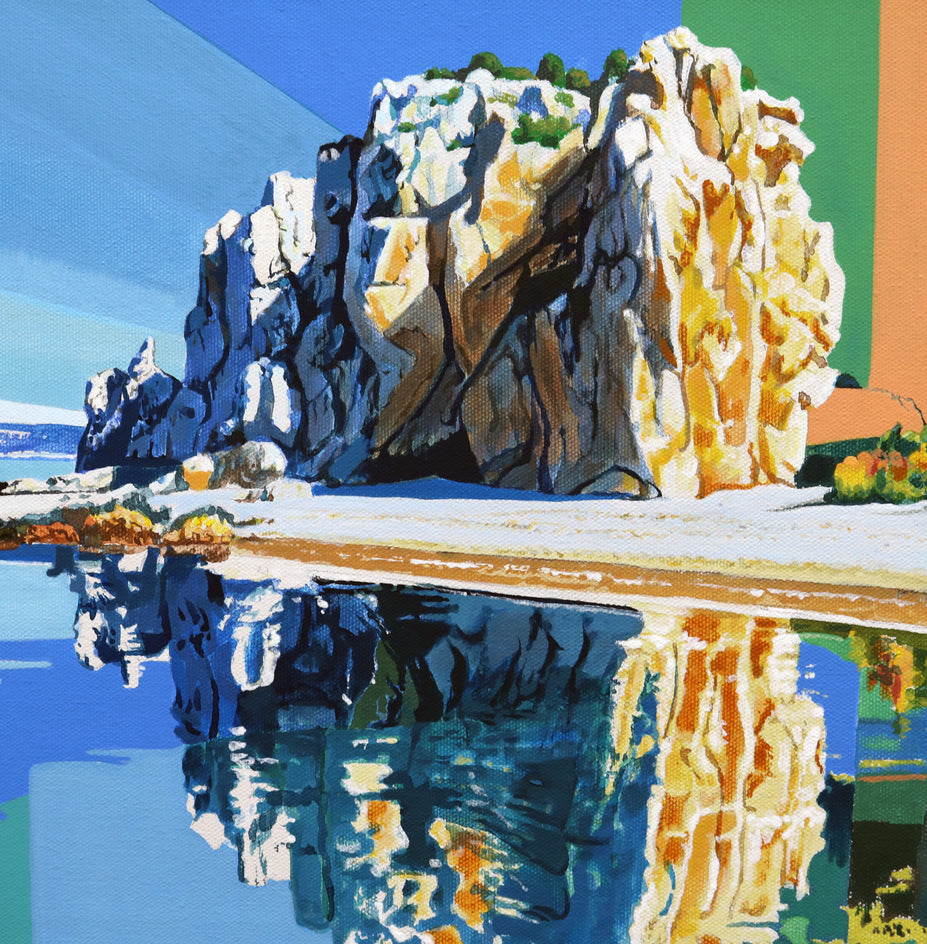 Island. Boulders Beach by Guigen Zha |  Closeup View of Artwork 