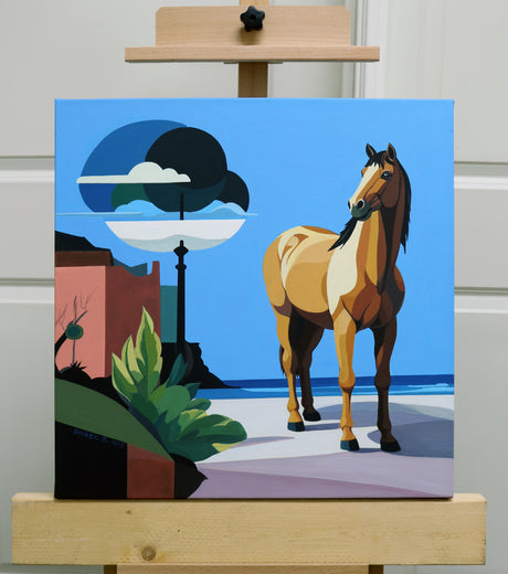 Island. Tan Horse by Guigen Zha |  Context View of Artwork 