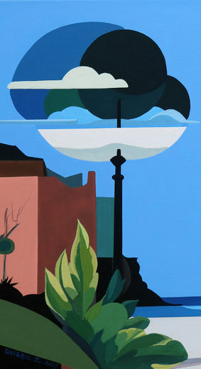 Island. Tan Horse by Guigen Zha |   Closeup View of Artwork 