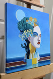 Original art for sale at UGallery.com | Island. Women's Sculpture Head by Guigen Zha | $1,250 | acrylic painting | 20' h x 20' w | thumbnail 2