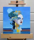 Original art for sale at UGallery.com | Island. Women's Sculpture Head by Guigen Zha | $1,250 | acrylic painting | 20' h x 20' w | thumbnail 3