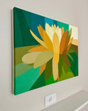 Original art for sale at UGallery.com | Water Lily by Guigen Zha | $900 | acrylic painting | 18' h x 24' w | thumbnail 2