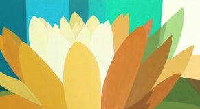 Original art for sale at UGallery.com | Water Lily by Guigen Zha | $900 | acrylic painting | 18' h x 24' w | thumbnail 4