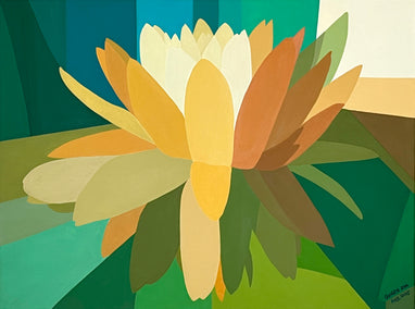 acrylic painting by Guigen Zha titled Water Lily