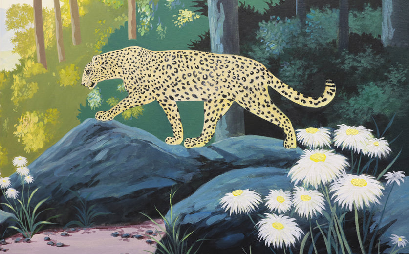 Felidae. Forest Dance by Guigen Zha |   Closeup View of Artwork 