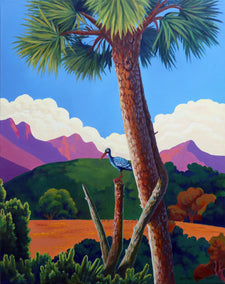 oil painting by Guigen Zha titled Bird. A Bird’s Eye View