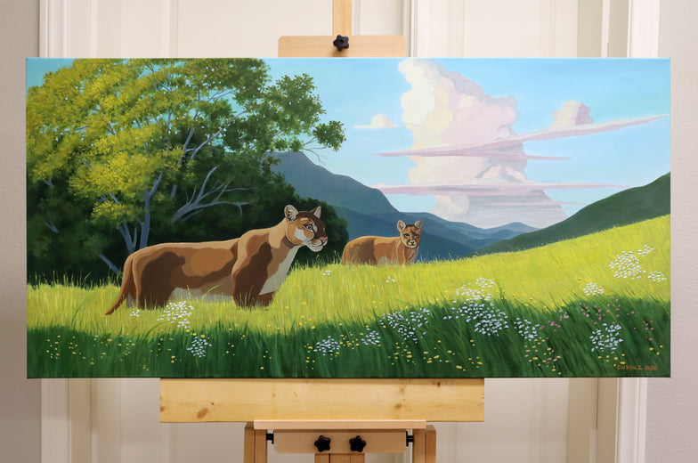 Felidae. Mountain Majesty by Guigen Zha |  Context View of Artwork 