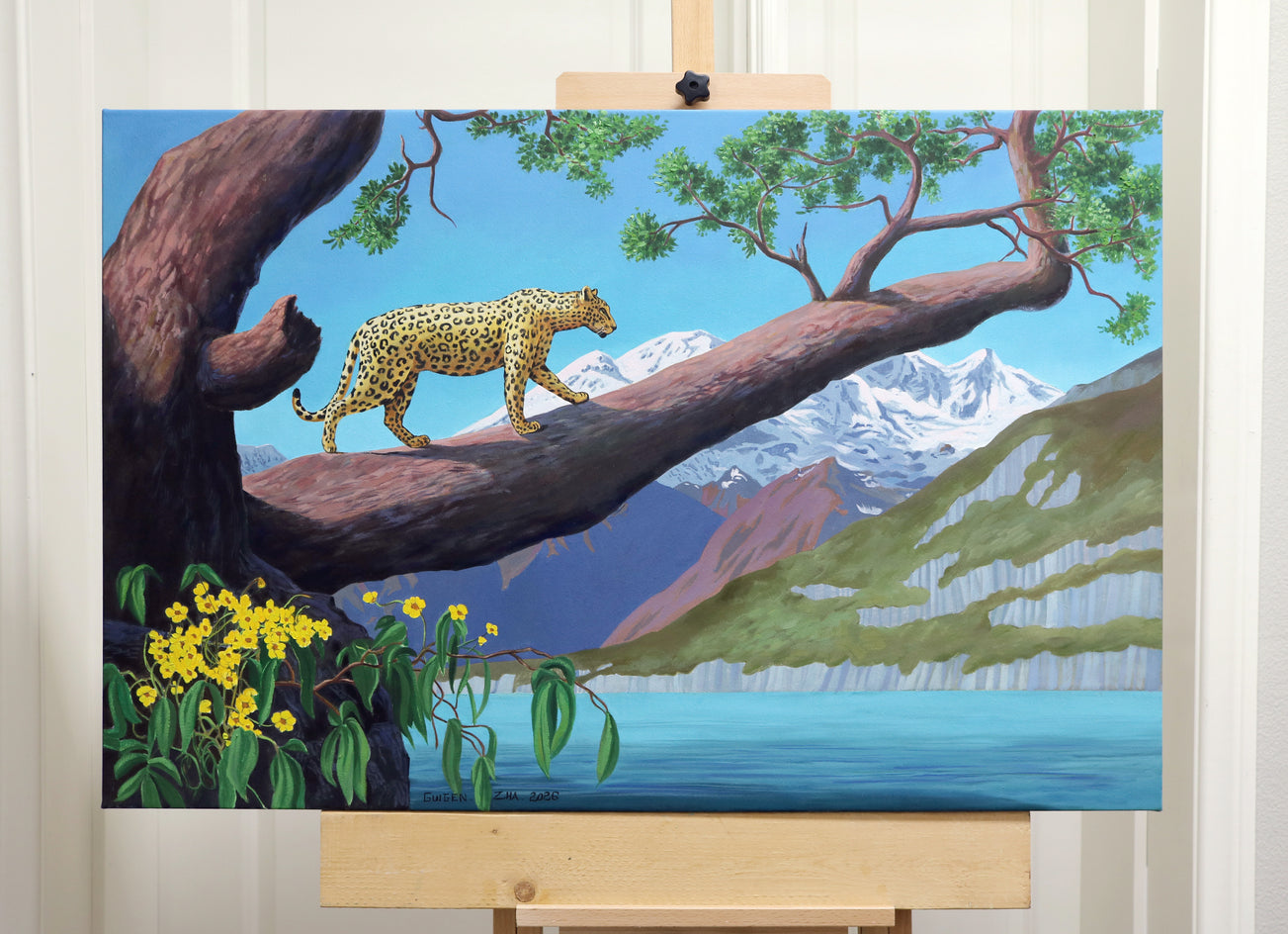 Felidae. Walking Up by Guigen Zha |  Context View of Artwork 